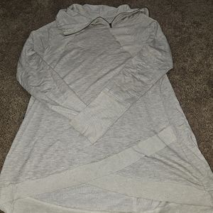 Cowl neck with zipper detail top